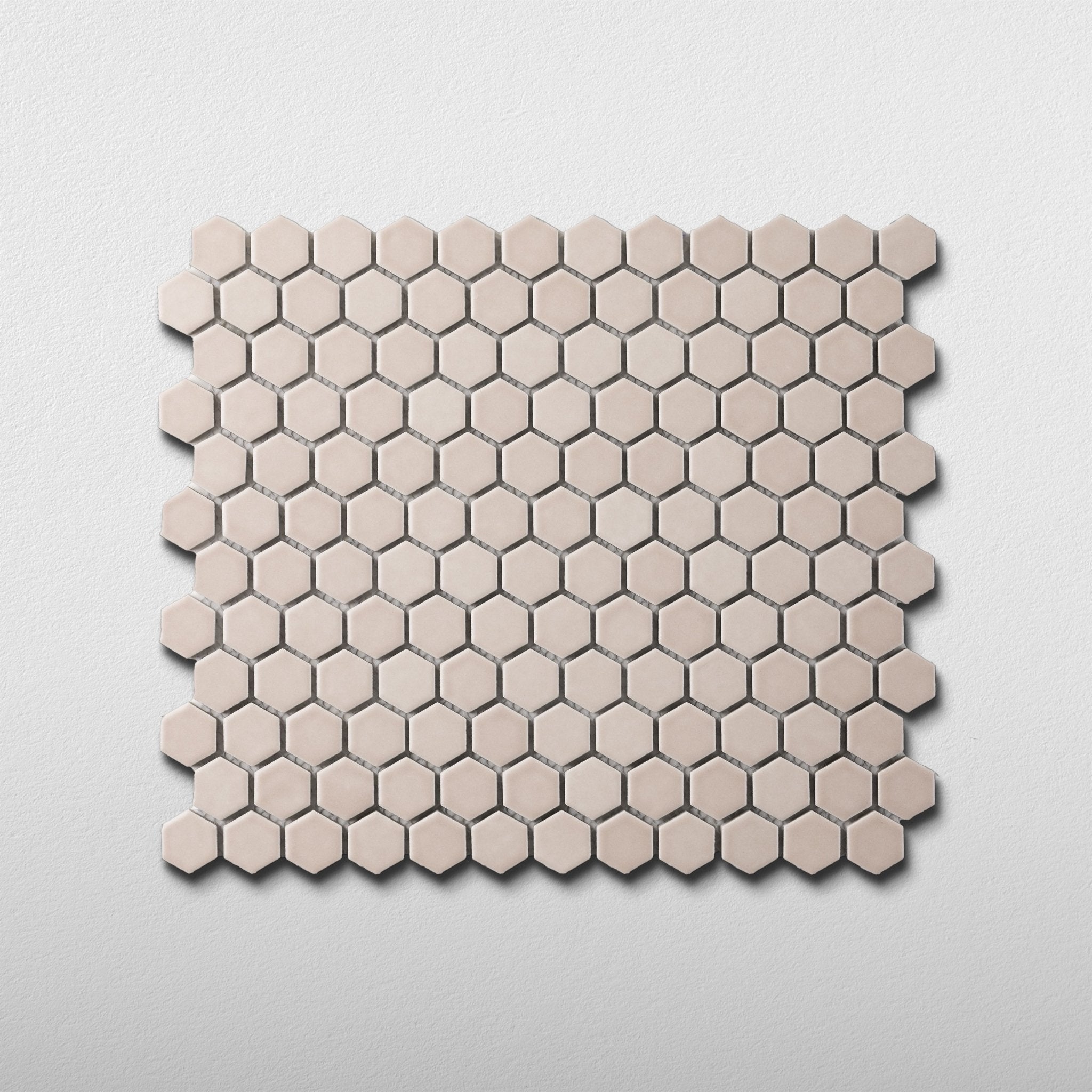 Tan 1" Hexagon Matte Porcelain Mosaic Tile - Cemento Collection
