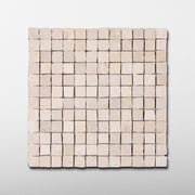 Thala Beige 1x1 Patina Marble Mosaic Tile - Cemento Collection