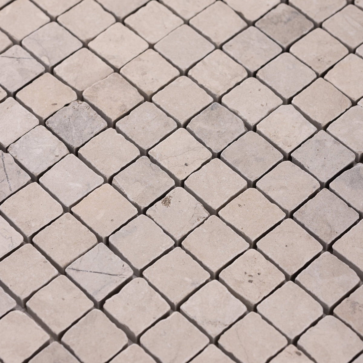 Thala Grey 1x1 Patina Marble Mosaic Tile - Cemento Collection