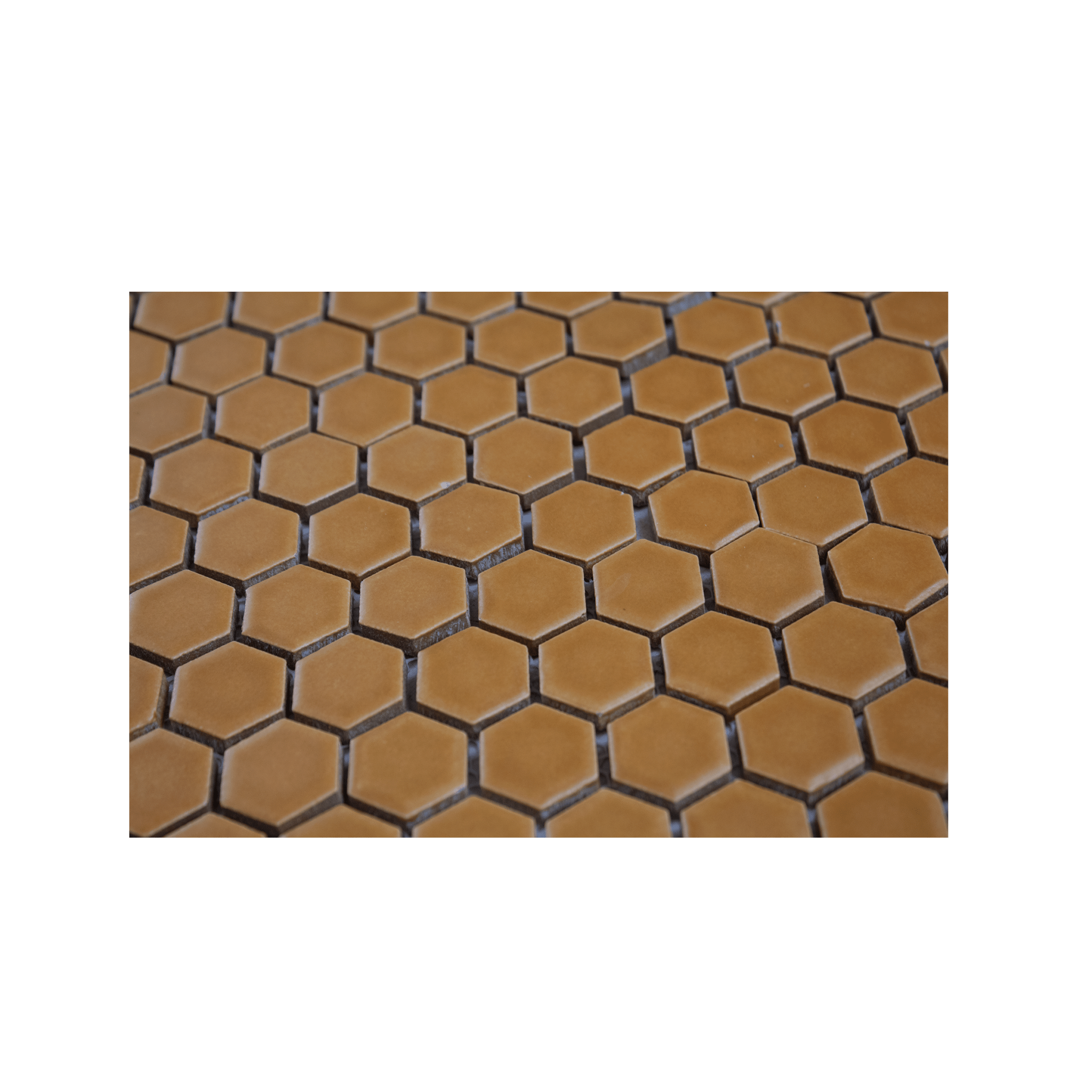 Tobacco Brown 1" Hexagon Matte Porcelain Mosaic Tile - Cemento Collection