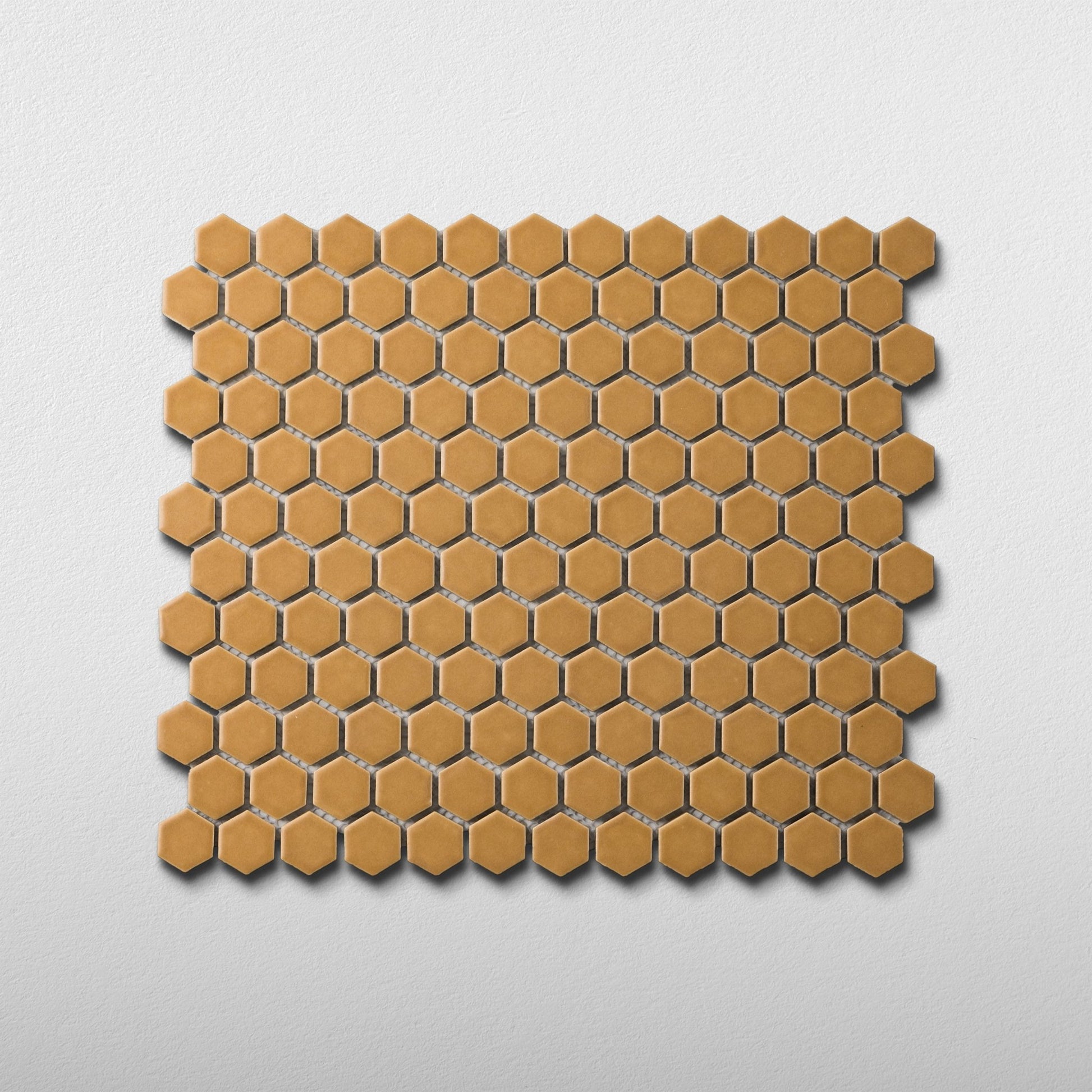 Tobacco Brown 1" Hexagon Matte Porcelain Mosaic Tile - Cemento Collection