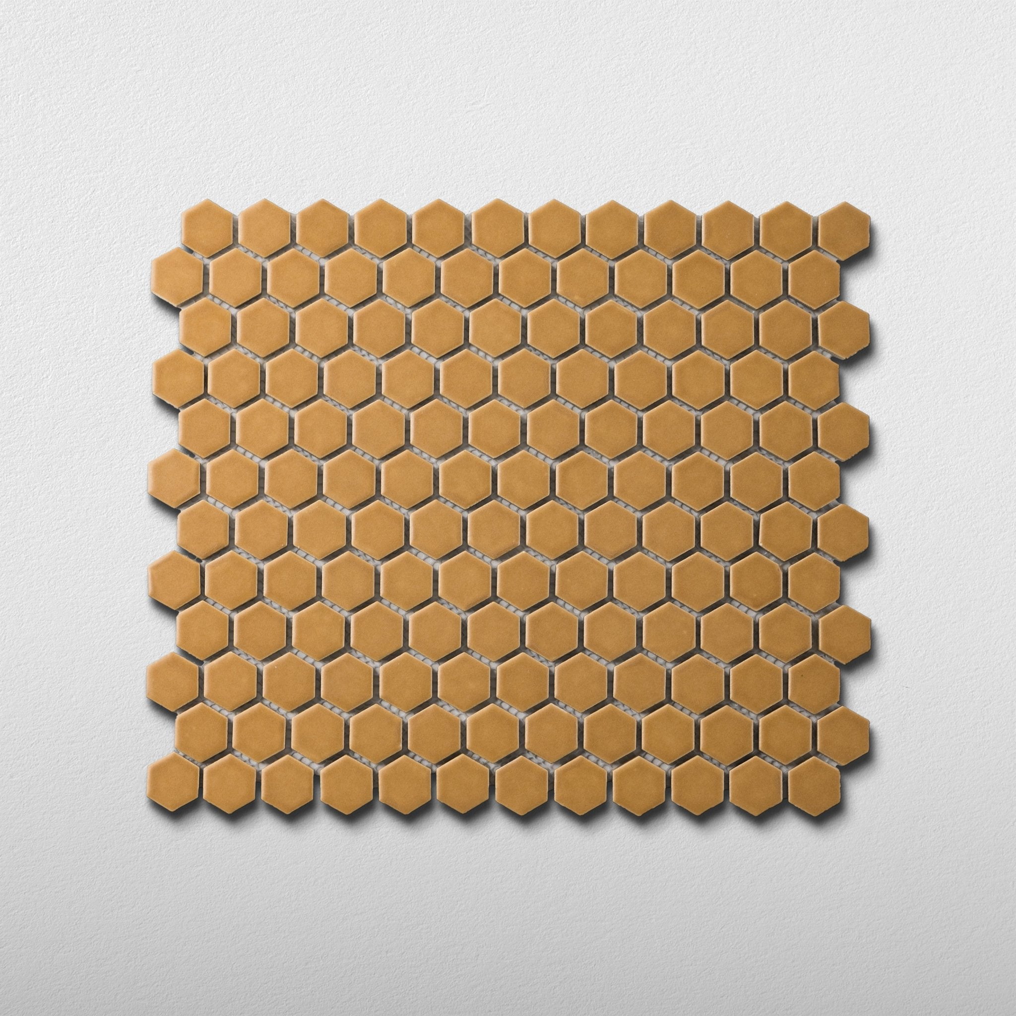 Tobacco Brown 1" Hexagon Matte Porcelain Mosaic Tile - Cemento Collection