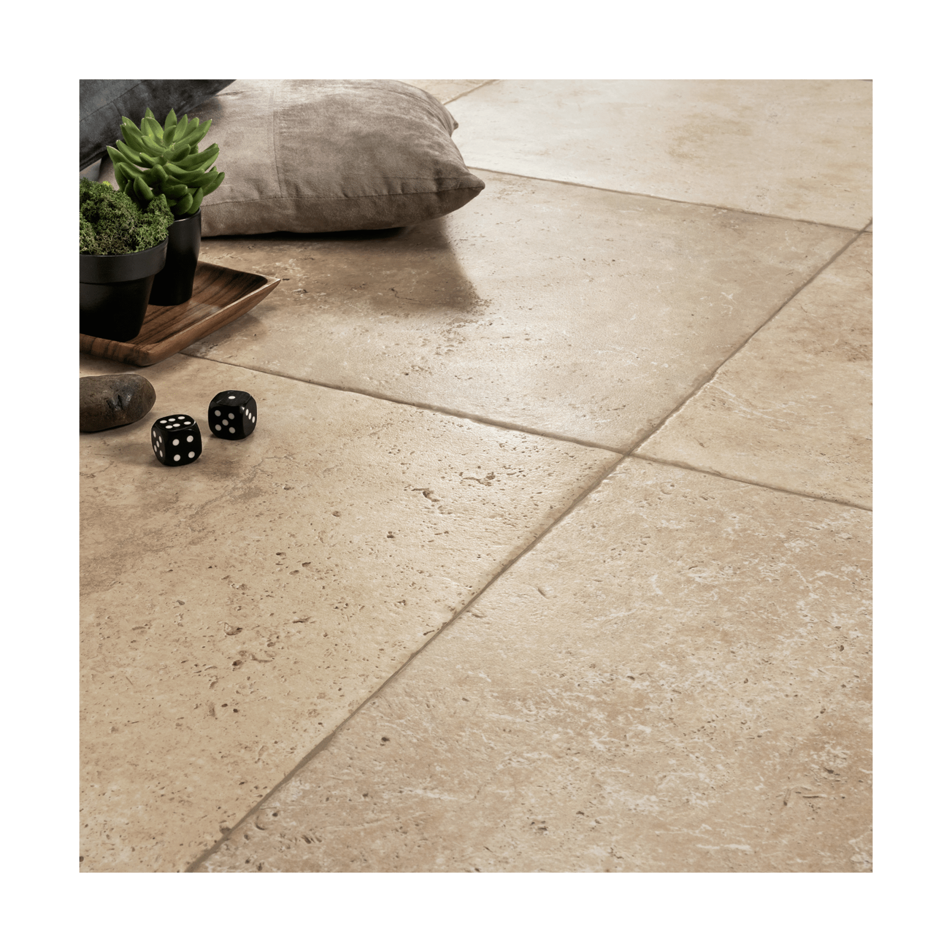 Travertine Tumbled Ivory 12x24 Porcelain Tile - Cemento Collection