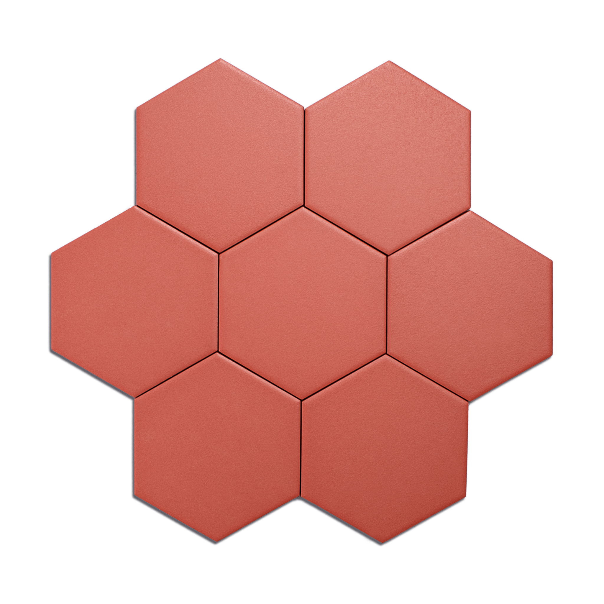 Trucco Hexagon Valentine Red 4.25x5 Full Body Porcelain Tile - Cemento Collection