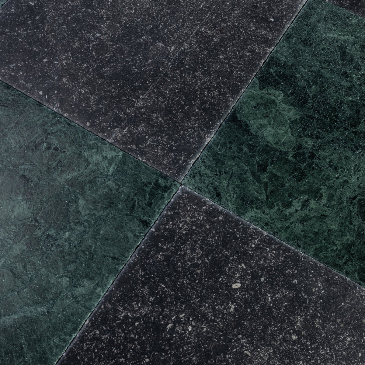 Verde Alpi X Belgian Bluestone 12x12 Patina Checker Tile - Cemento Collection