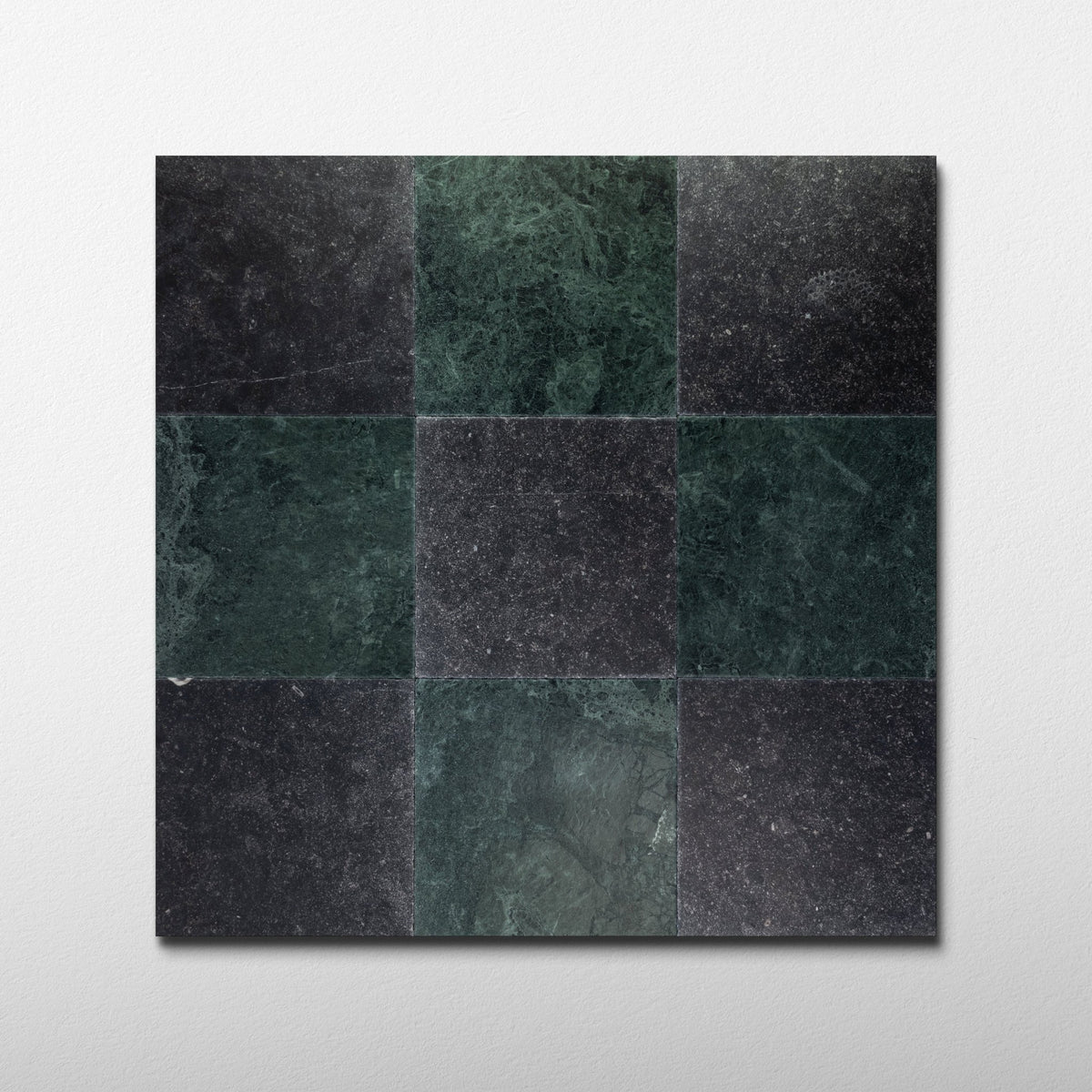 Verde Alpi X Belgian Bluestone 12x12 Patina Checker Tile - Cemento Collection