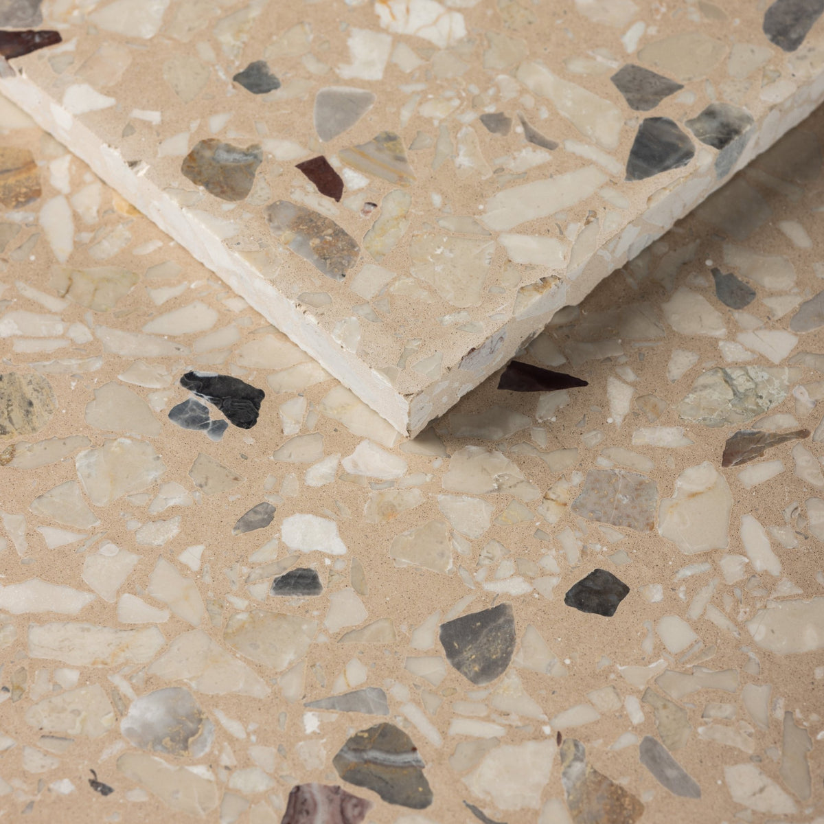 Vetara Soil 16x16 Terrazzo Tile - Cemento Collection