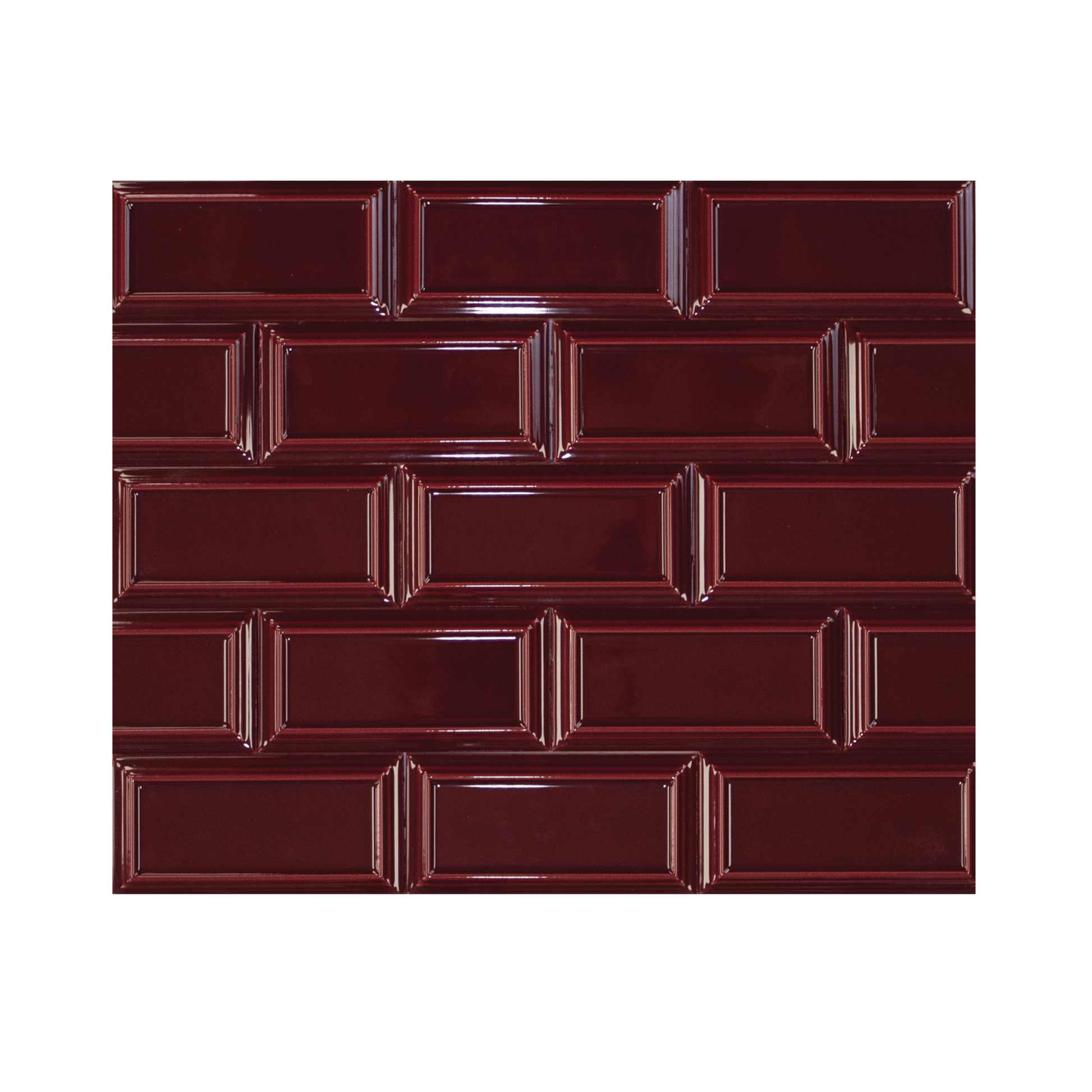 Victorian Merlot Red Ceramic Tile - Cemento Collection