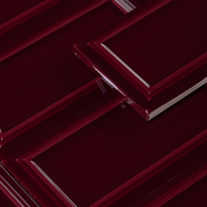 Victorian Merlot Red Ceramic Tile | Cemento Collection