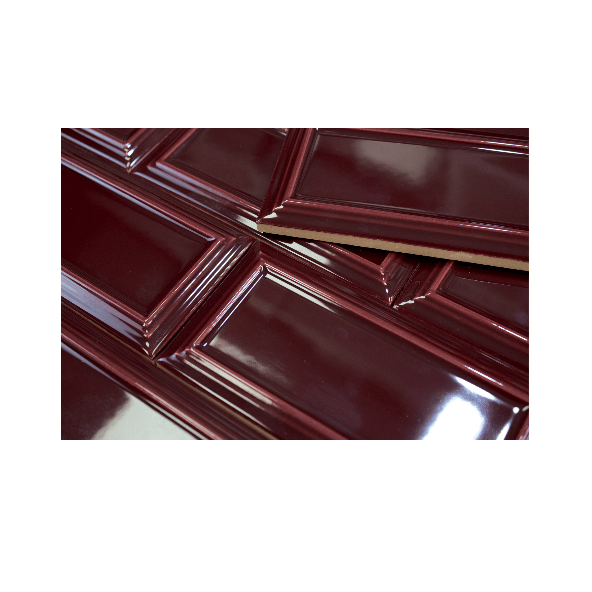 Victorian Merlot Red Ceramic Tile - Cemento Collection
