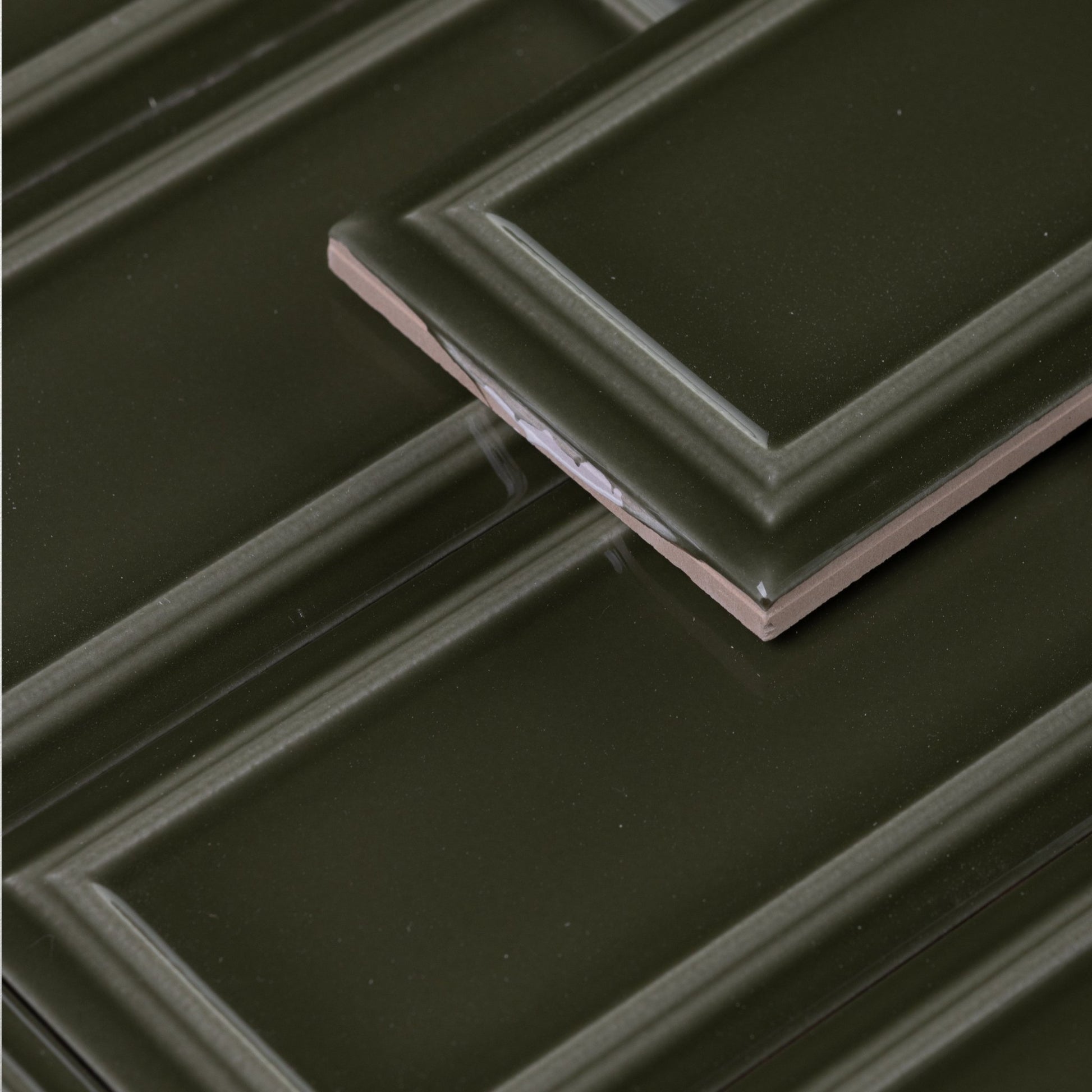 Victorian Olive Green Ceramic Tile