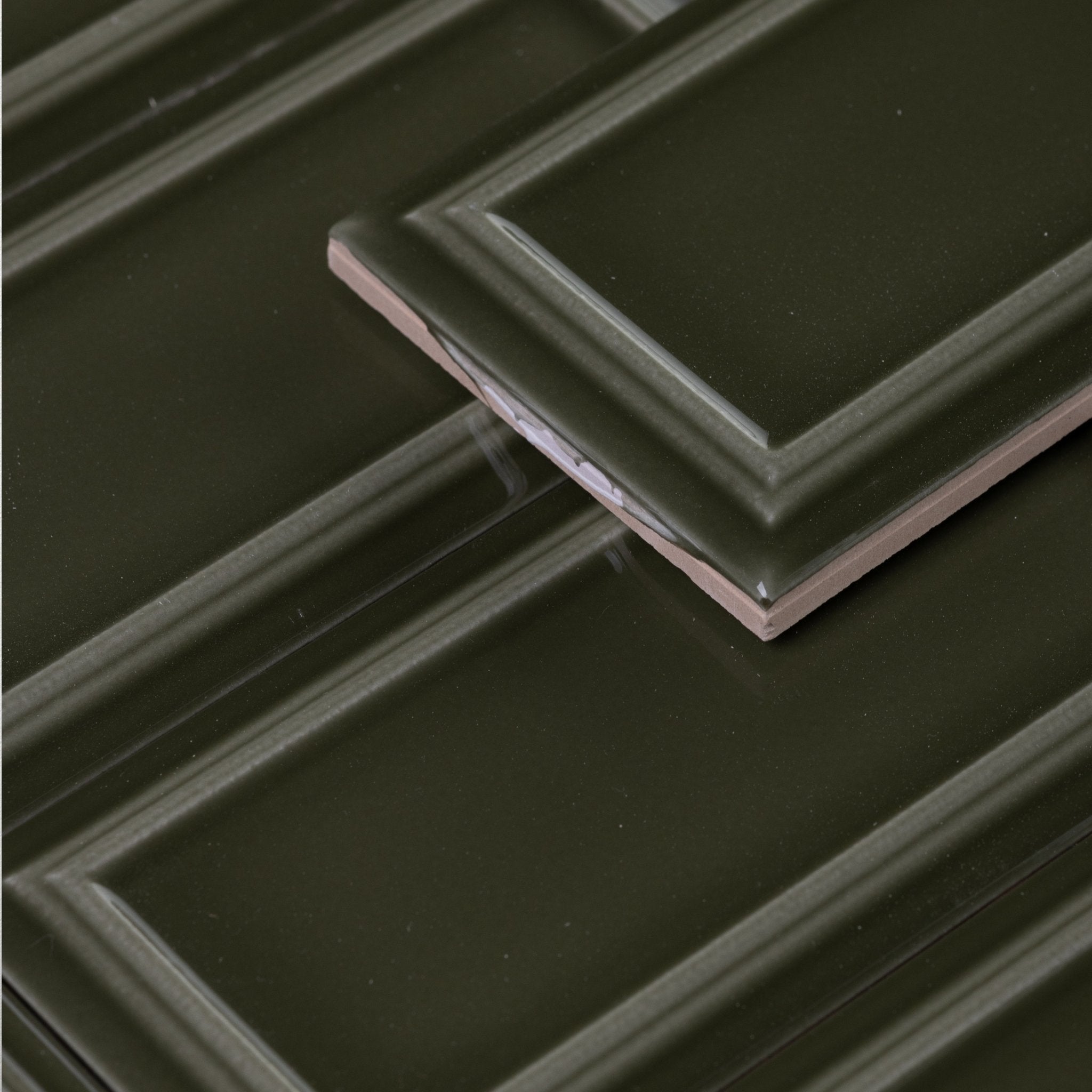 Victorian Olive Green Ceramic Tile