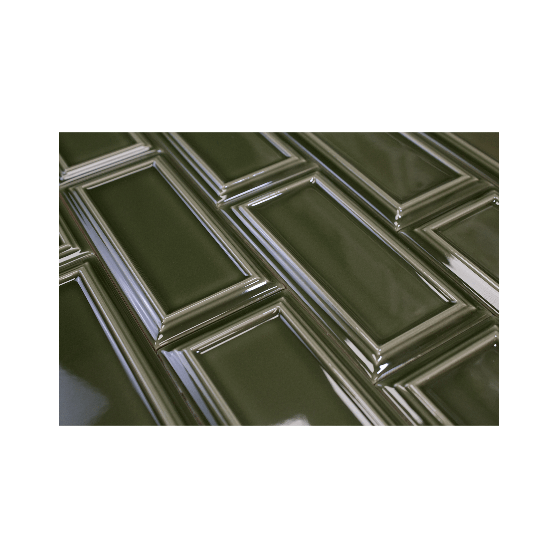 Victorian Olive Green Ceramic Tile - Cemento Collection