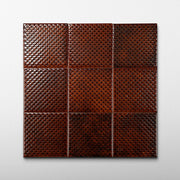 Waffle 4x4 Saffron Red Ceramic Tiles - Cemento Collection