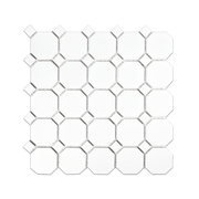 White Matte Octagon with White Dot - Cemento Collection