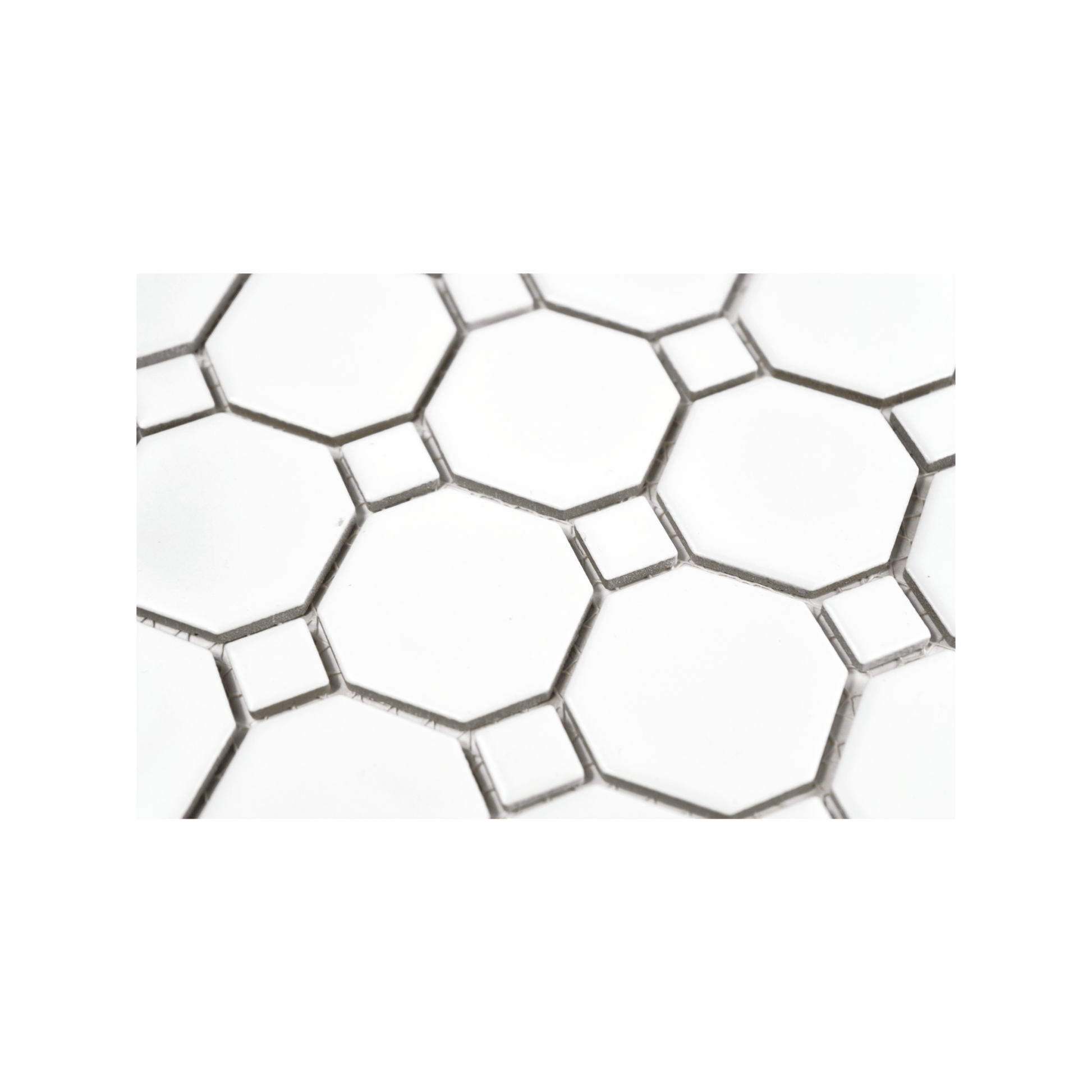 White Matte Octagon with White Dot - Cemento Collection