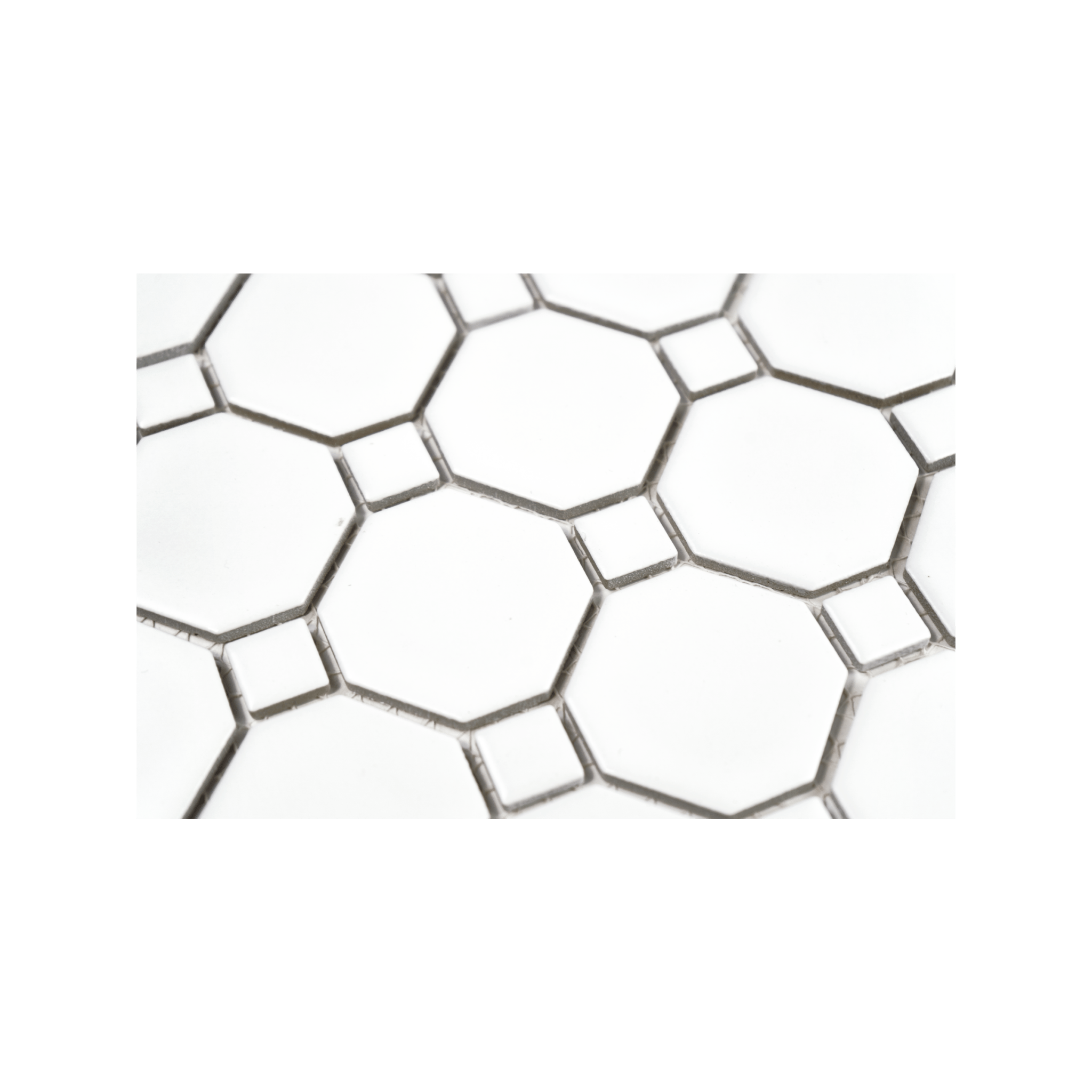 White Matte Octagon with White Dot - Cemento Collection