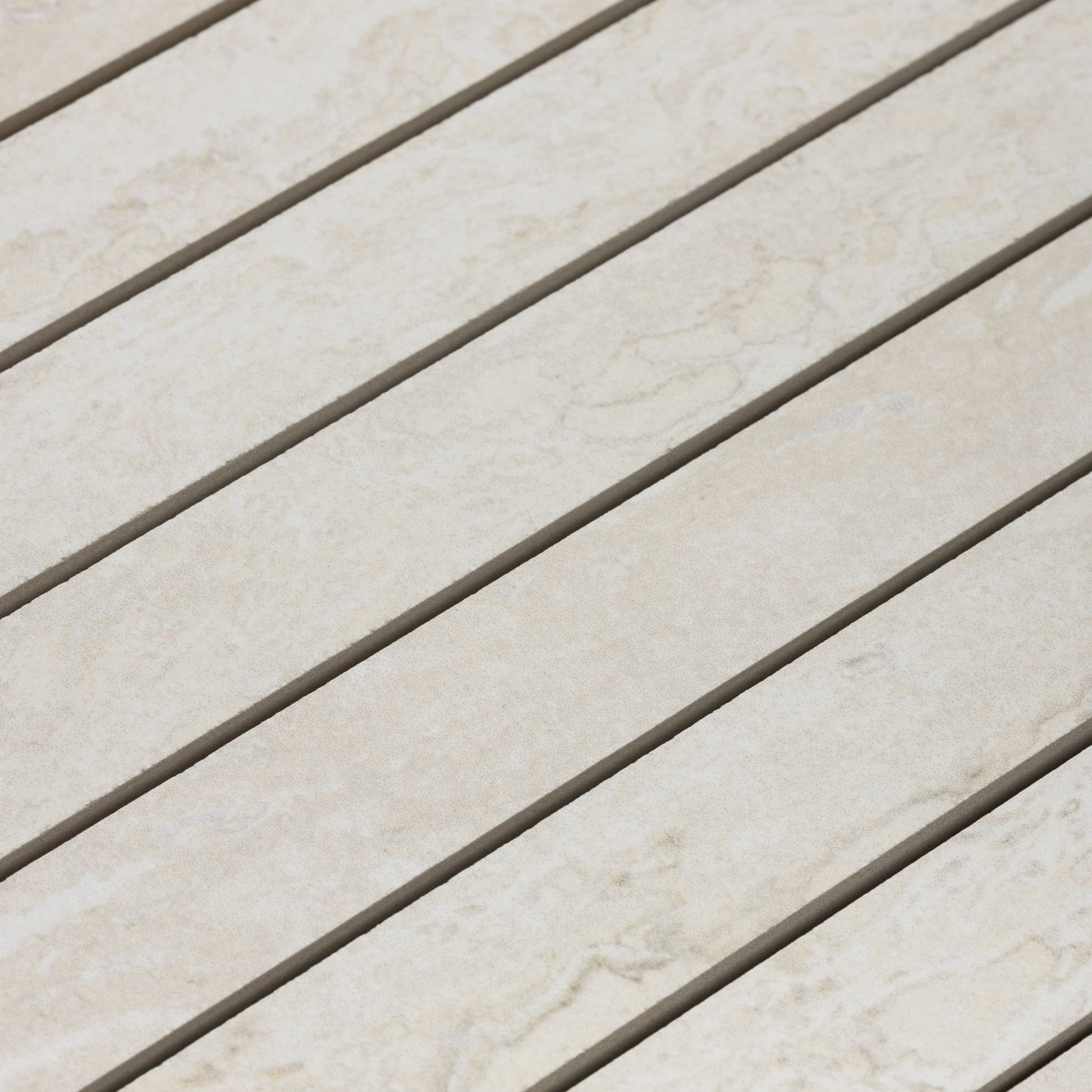 White Travertine 1x48 Strip Porcelain Tile - Cemento Collection