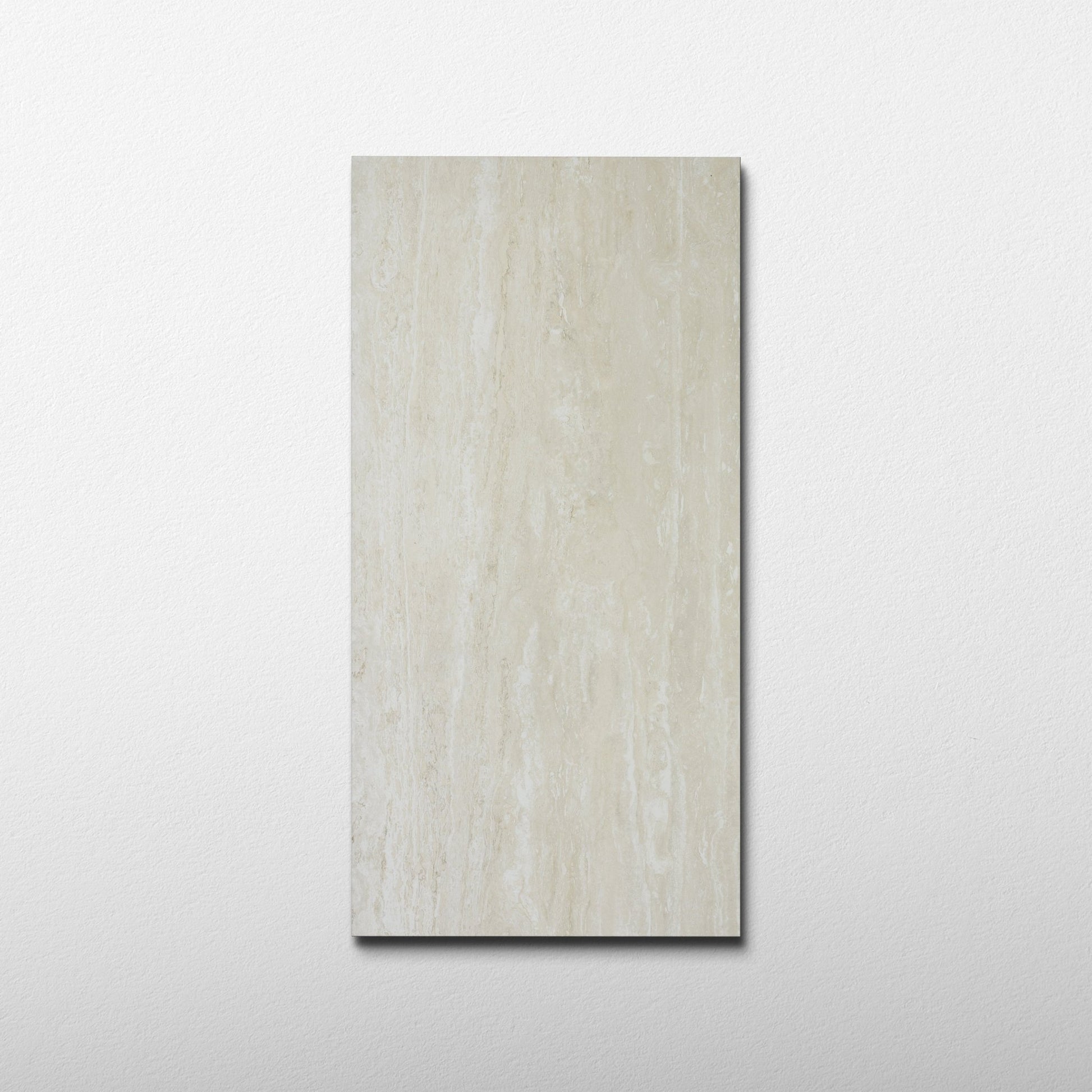 White Travertine 24x48 Vein Cut Porcelain Tile - Cemento Collection