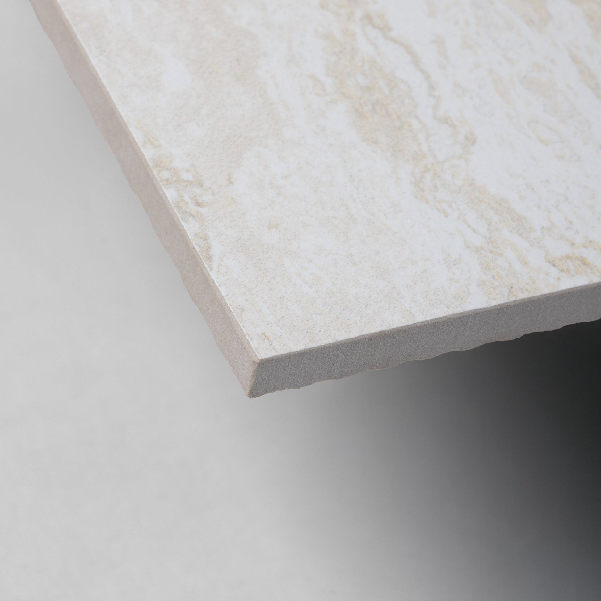 White Travertine 24x48 Vein Cut Porcelain Tile - Cemento Collection