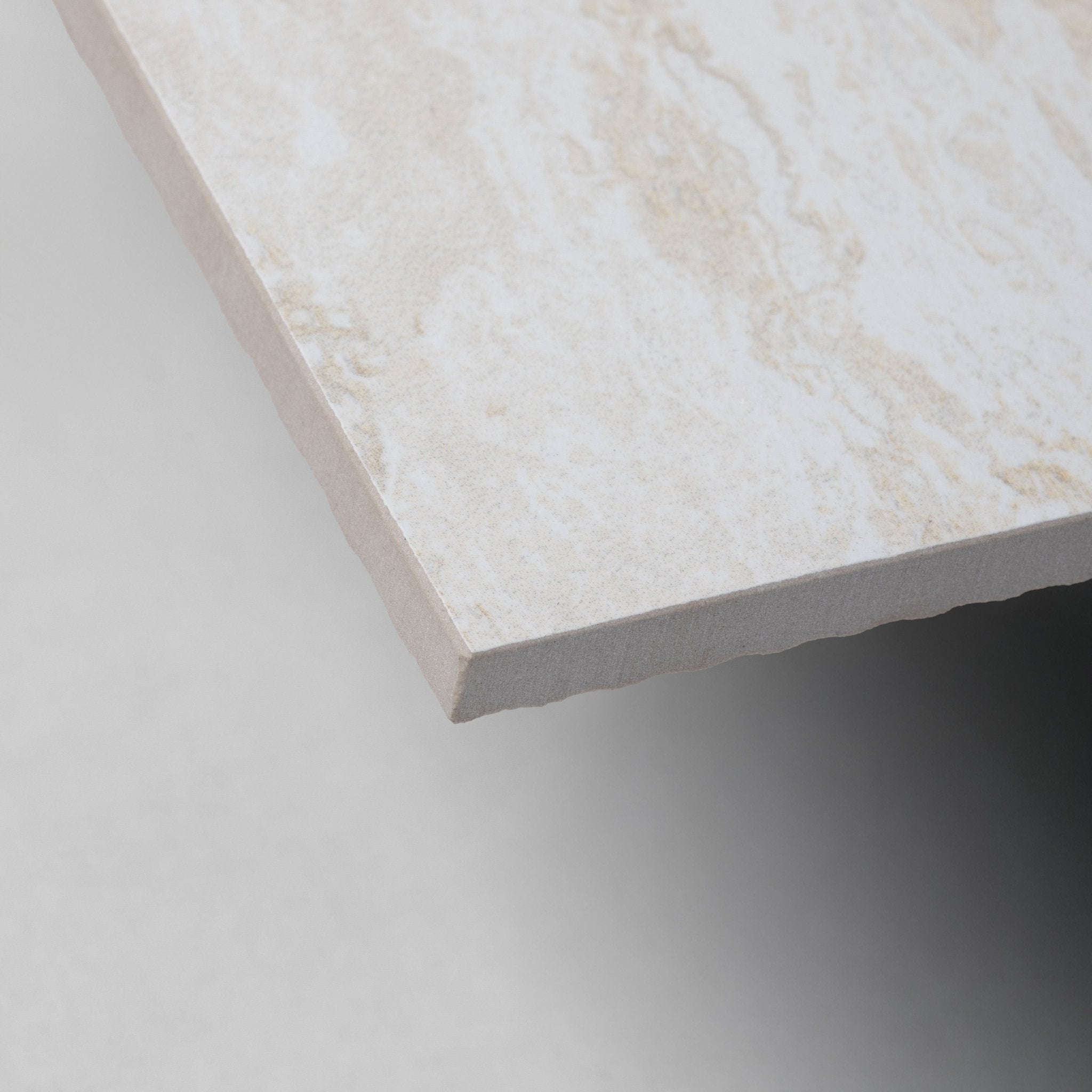White Travertine 24x48 Vein Cut Porcelain Tile - Cemento Collection