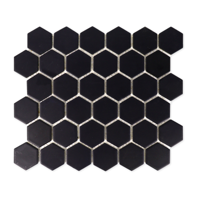 2" Black Matte Hexagon