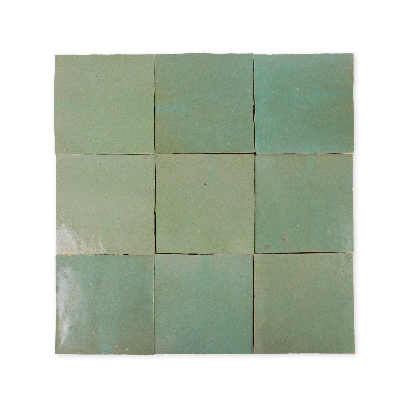 Handmade Moroccan Zellige 4x4 Asparagus Green Terracotta Tile