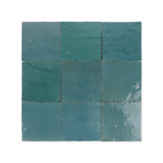 Handmade Moroccan Zellige 4x4 Aquamarine Green Terracotta Tile