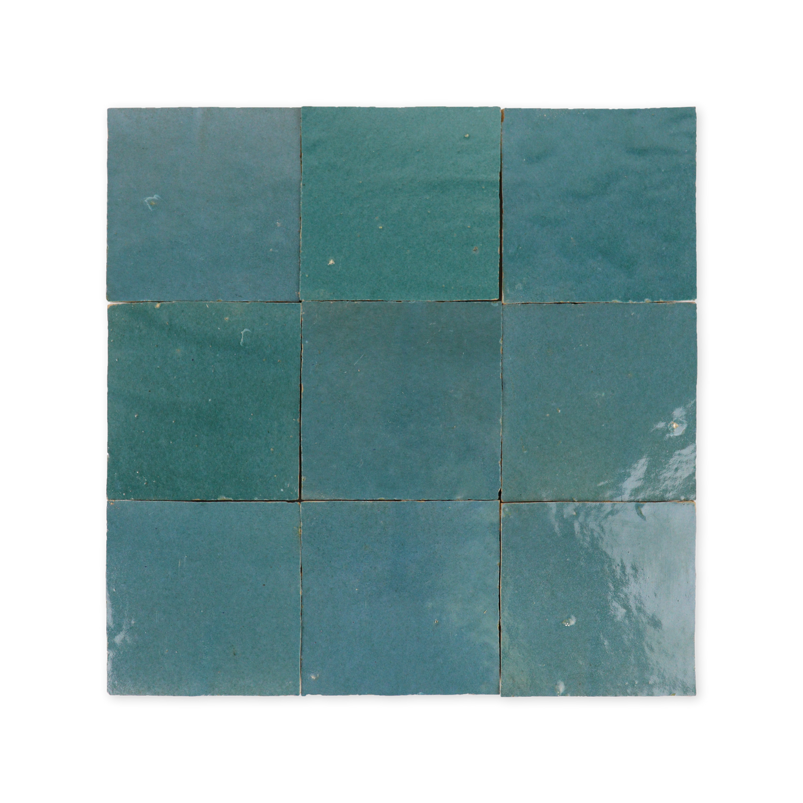 Handmade Moroccan Zellige 4x4 Aquamarine Green Terracotta Tile