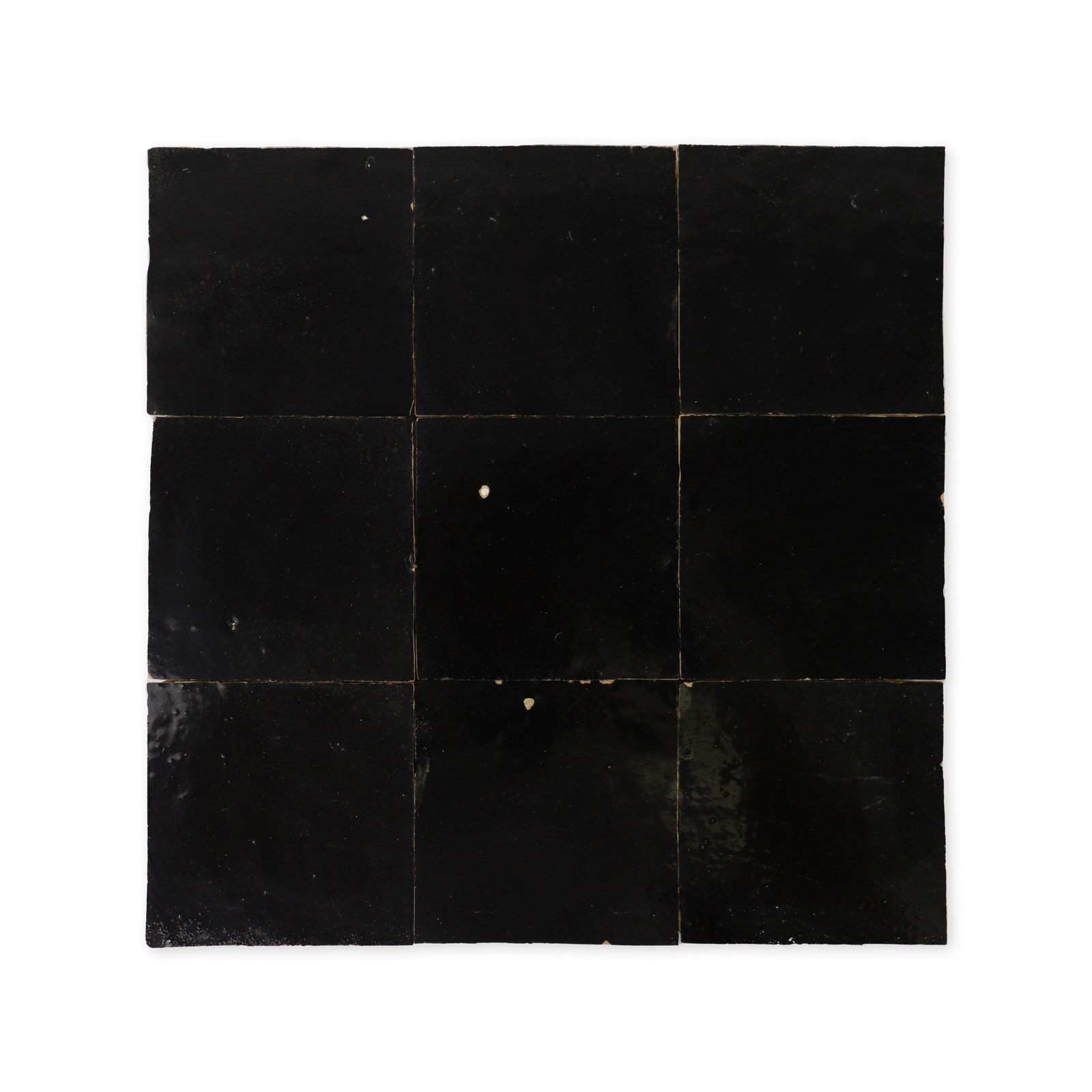 Handmade Moroccan Zellige 4x4 Black Terracotta Tile