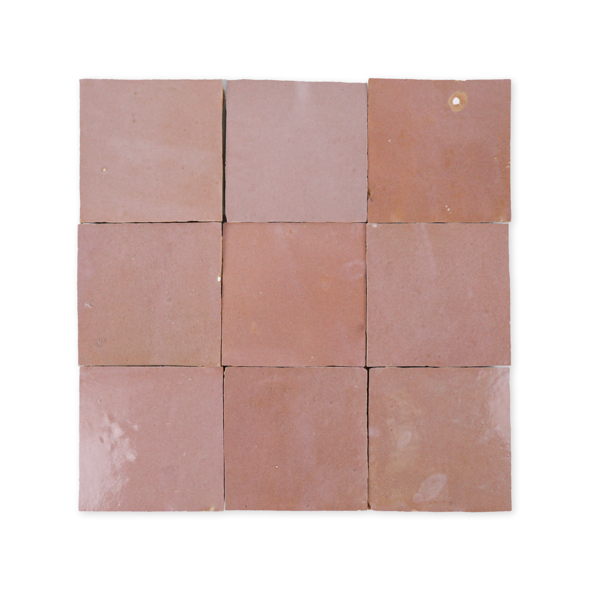 Handmade Moroccan Zellige 4x4 Blush Pink Terracotta Tile