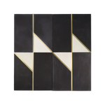 Bow Tie Black Cement Tile with Brass Inlay