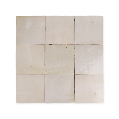 Handmade Moroccan Zellige 4x4 Ecru White Terracotta Tile