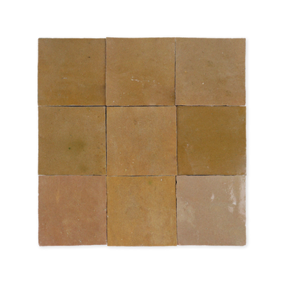 Handmade Moroccan Zellige 4x4 Khaki Terracotta Tile