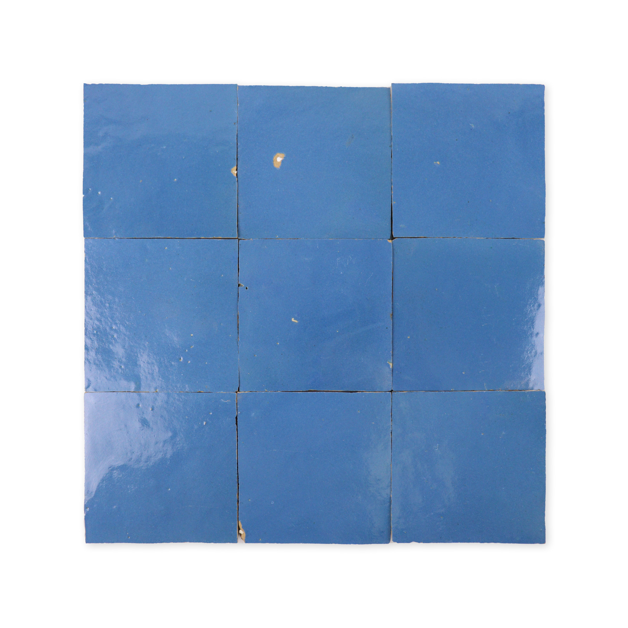Handmade Moroccan Zellige 4x4 Mykonos Blue Terracotta Tile