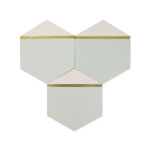 Pocket Square® Ombre Green Hexagon Cement Tile with Brass Inlay
