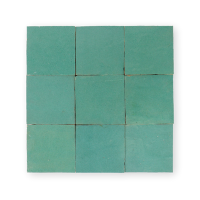 Handmade Moroccan Zellige 4x4 Santorini Green Terracotta Tile