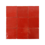 Handmade Moroccan Zellige 4x4 Scarlet Red Terracotta Tile