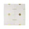 Stamp® White Cement Tile with Brass Inlay