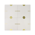 Stamp® White Cement Tile with Brass Inlay