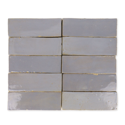 Handmade Moroccan Zellige 2x6 Pewter Grey Terracotta Tile
