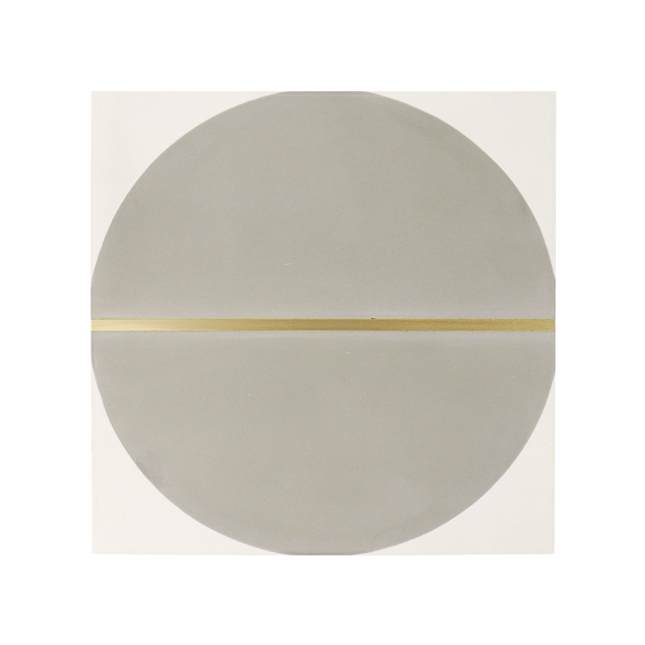 Half Moon® Grey Cement Tile with Brass Inlay