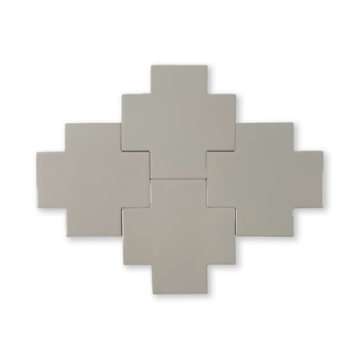Puzzle Plus 6x6 Pewter Gray Glossy Subway Tile
