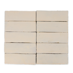 Handmade Moroccan Zellige 2x6 Ivory Terracotta Tile