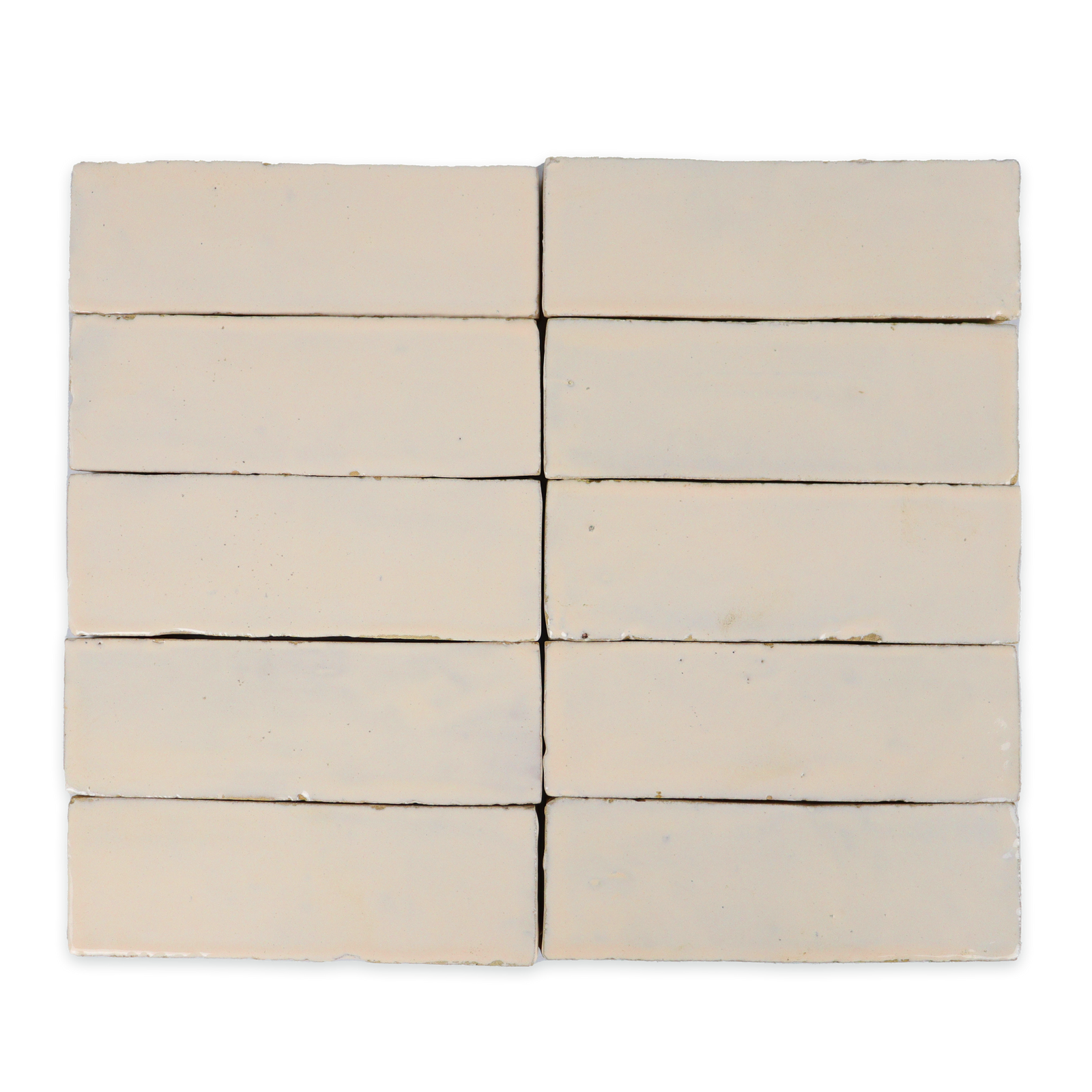 Handmade Moroccan Zellige 2x6 Ivory Terracotta Tile