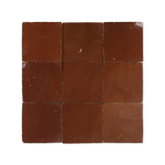 Handmade Moroccan Zellige 4x4 Chestnut Red Terracotta Tile