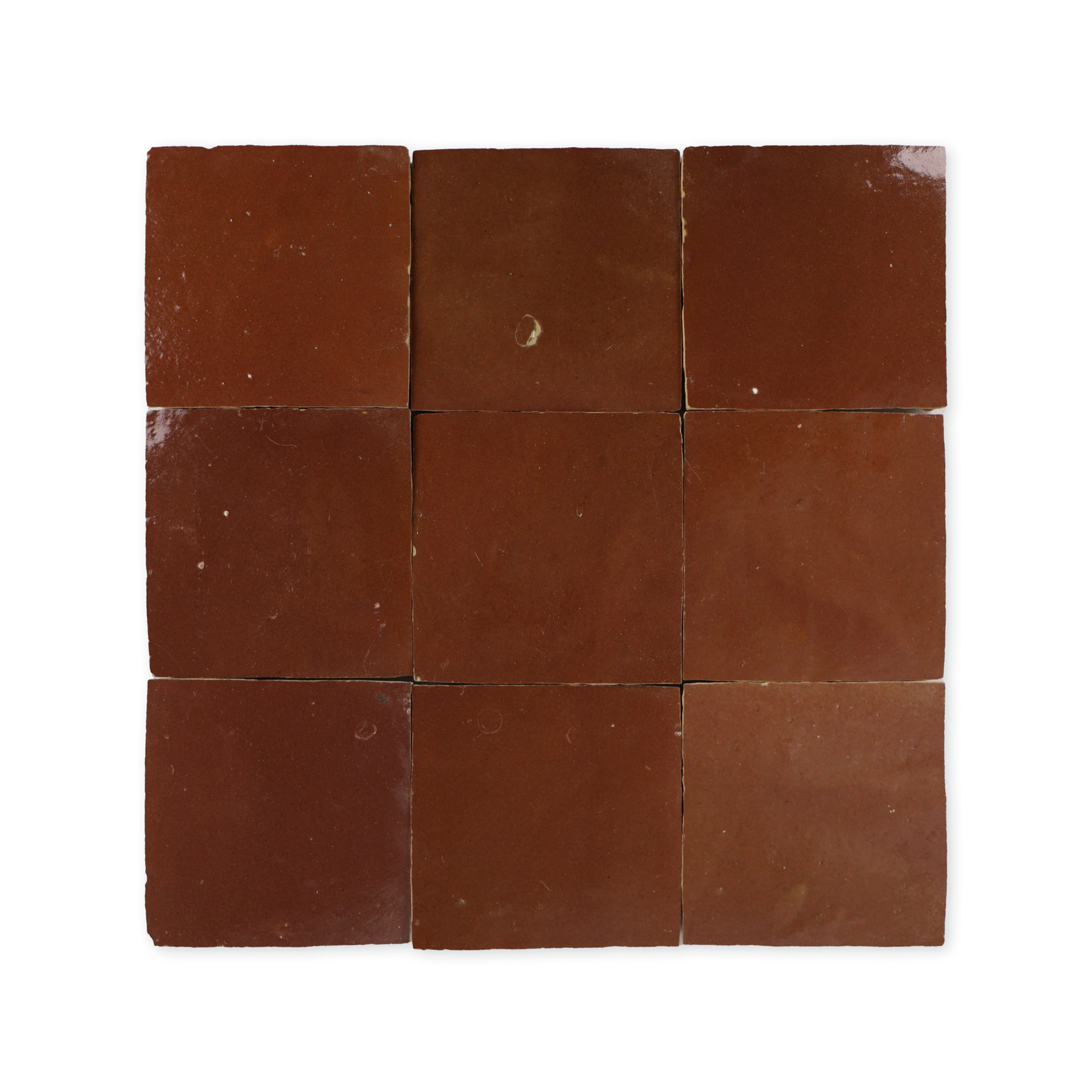 Handmade Moroccan Zellige 4x4 Chestnut Red Terracotta Tile