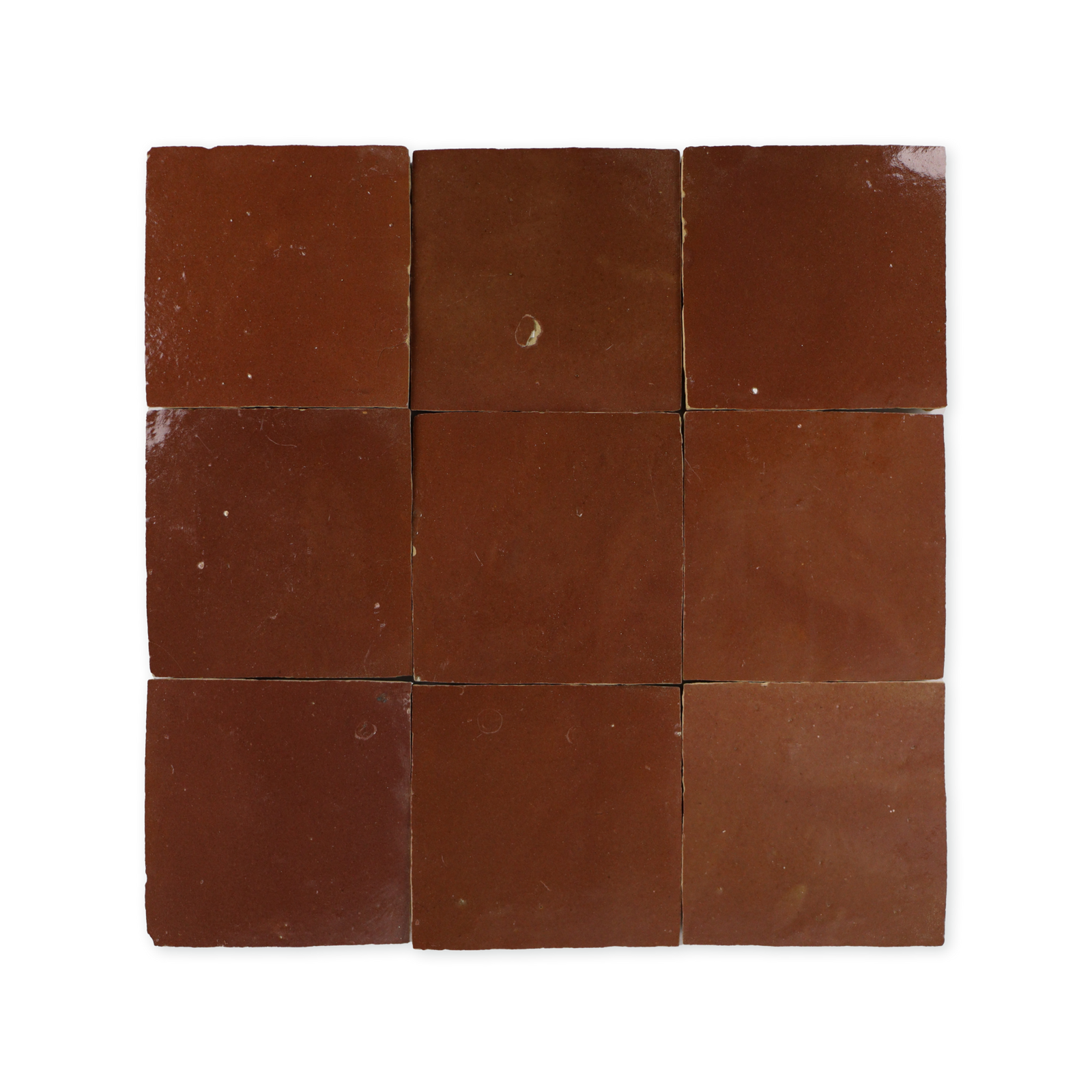 Handmade Moroccan Zellige 4x4 Chestnut Red Terracotta Tile