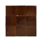 Handmade Moroccan Zellige 4x4 Chocolate Brown Terracotta Tile