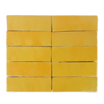 Handmade Moroccan Zellige 2x6 Citron Yellow Terracotta Tile